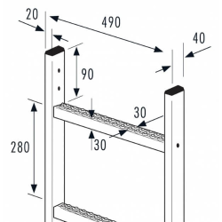 HAILO Fastmonteret facadestige rustfrit stl - 8680 mm/31 trin (9652311)