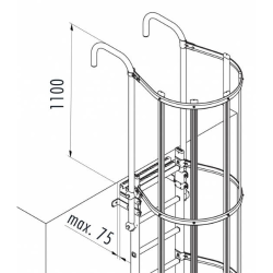 HAILO Facadestige stl galv. med rygbjle - 3920 mm/14 trin (9647142)