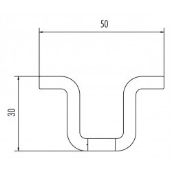 HAILO H-50 Faldsikringsskinne i rustfrit stl - 2800 mm (9612281)