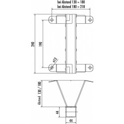 HAILO Holder til udstigningsrr med hndtag - vgafstand 180 mm (9699371)