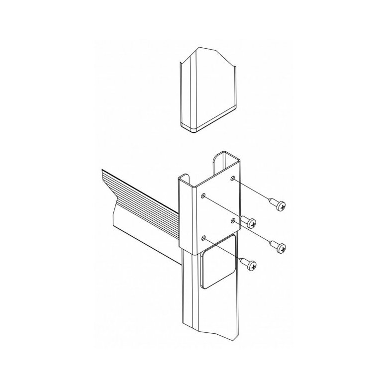 HAILO Samlestykke rustfrit stl til skaktstiger - vangeprofil 60 x 20 mm (9697015)