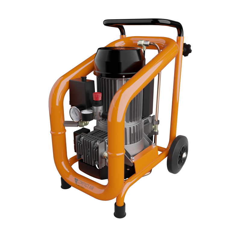 Kompressor, med hjul og rrstativ 330 l/min 230V