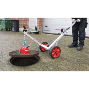 Lftevogn med magnet til brnddksler