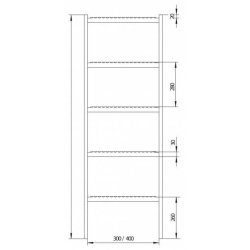 HAILO Skaktstige stl galv. - 300 x 1400 mm/5 trin (9623051)