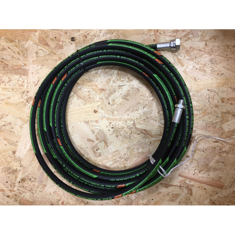 Spuleslange 1/4" N x 1/2" M (sort) - 10 meter