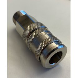 Trykluftskobling 3/8" URG med lsering til hun lynkobling
