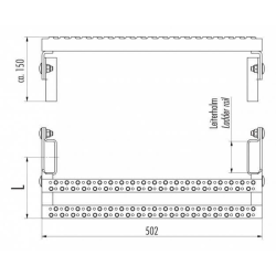 HAILO Udstigningstrin til facadestige i alu - 72 x 25 mm (6011691)