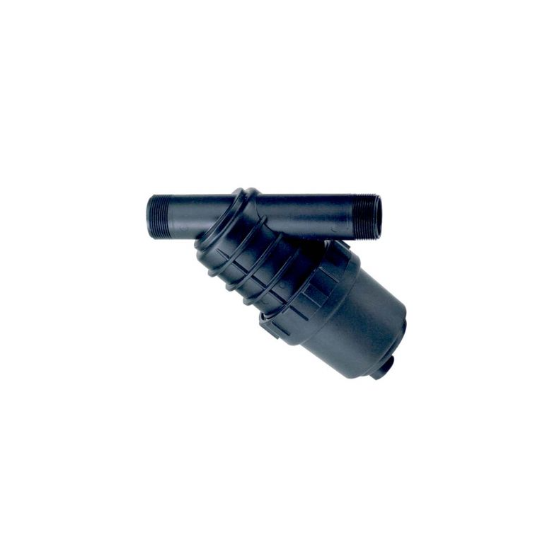 Vandfilter med 1" med aftapning i bund (sort)