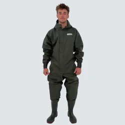 Heldragt Heavy Duty med  PVC handsker (gr�n) og Leisure gummist�vler - str. 46