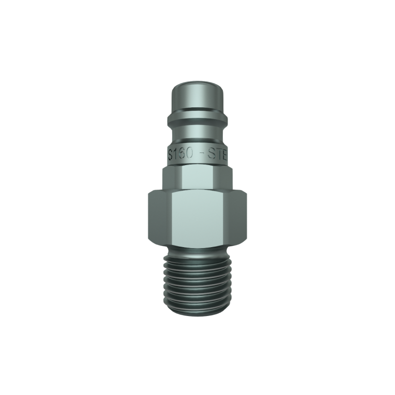 Trykluftskobling 1/4" URG til han nippel 6-kant
