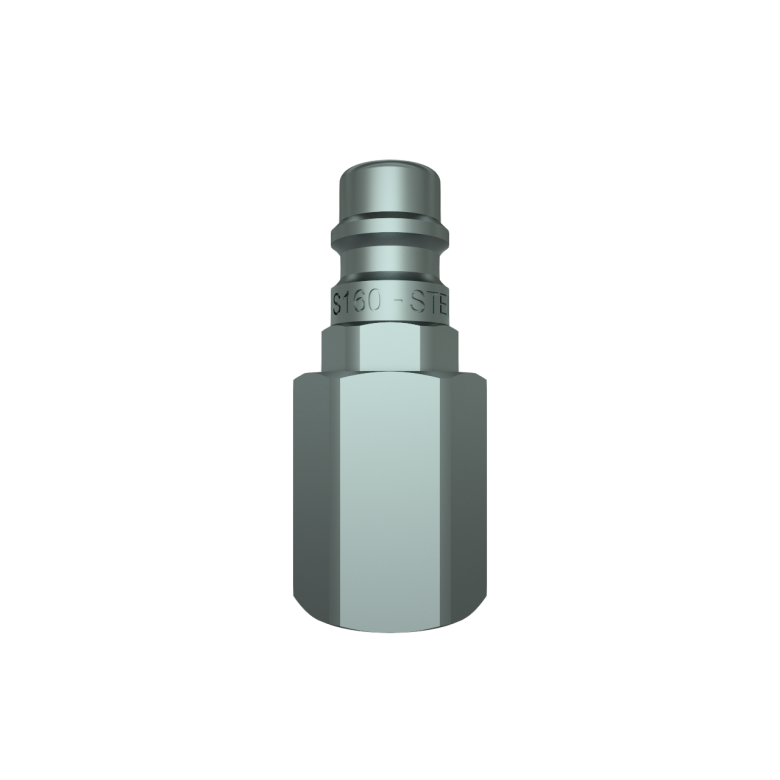 Trykluftskobling 1/4" IG til han nippel 6-kant