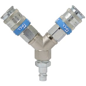Y-stykke trykluft med en han og 2 hun koblinger