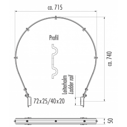 HAILO Rygbeskyttelsesstang til styr 72x25mm (6005801)
