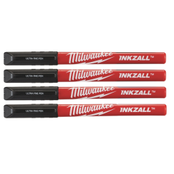 Milwaukee Inkazall Permanent Marker m. Fin Spids S�t 4pk (48223164)