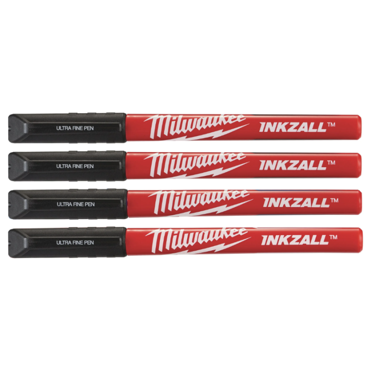 Milwaukee Inkazall Permanent Marker m. Fin Spids S�t 4pk (48223164)