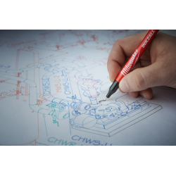 Milwaukee Inkazall Permanent Marker m. Fin Spids S�t 4pk (48223164)