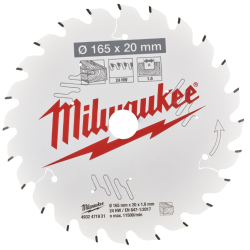 Milwaukee Rundsavklinge til tr 165 x 20 x 1,6 x  24 tnder (4932471931)