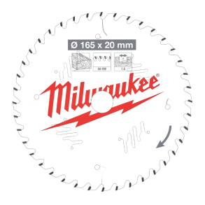 Milwaukee Rundsavklinge til tr 165 x 20 x 1,6 x  40 tnder (4932471932)