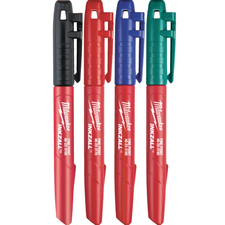 Milwaukee Permanente Markeringspen 4 pk (48223106)