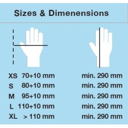 Engangshandske - Ekstra l�ngde - 100stk, bl� - Str. XL