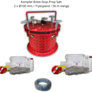 Rotte-Stop-Prop S�t � 2 x �100 mm propper med trykspand og slange