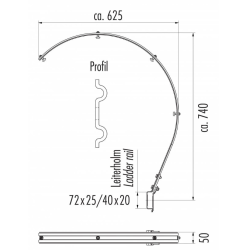 HAILO Rygbeskyttelsesstang til styr 72x25mm 3/4  (6006841)