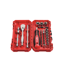 Milwaukee Bitst med skralde, skruetrkker og toppe 38 dele