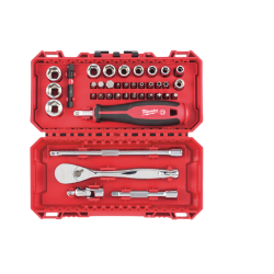 Milwaukee Bitst med skralde, skruetrkker og toppe 38 dele