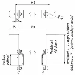 HAILO Vgbeslag galv. stl til facadestige - fast afstand 185 mm (6029061)