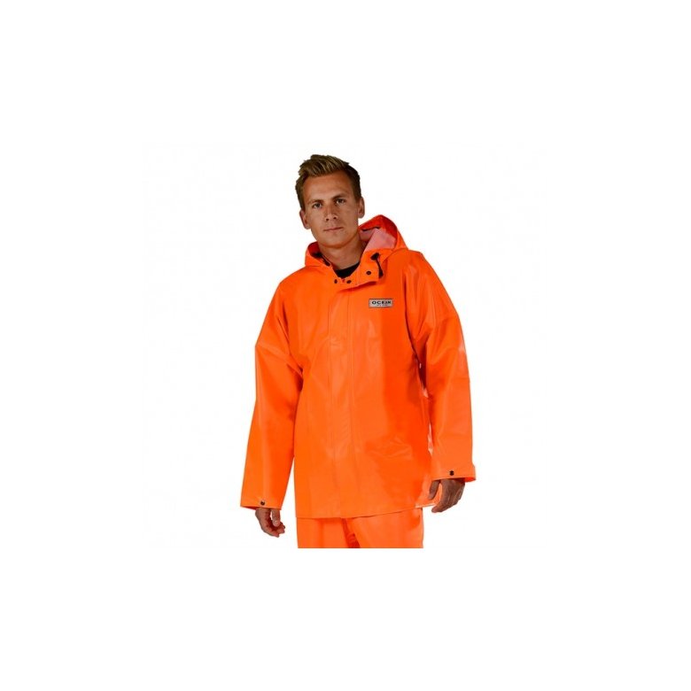 Regnjakke PVC (orange) - str. | Kloakshop.dk