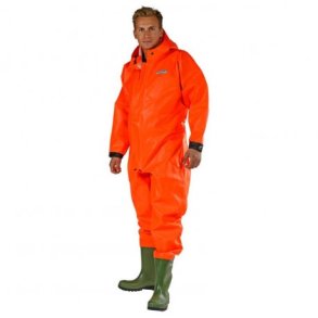Heldragt Heavy Duty med S5 sikkerhedsgummistvler (orange)